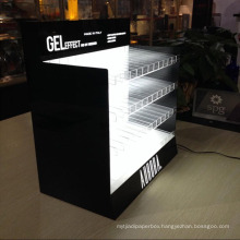LED nail cabinet Cosmetic Makeup Storage Box In Wall Nail Floor Polish Acrylic LED Display Stand